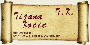 Tijana Kočić vizit kartica